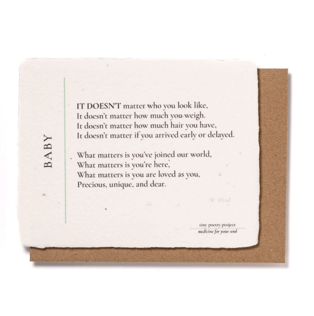 Tiny Poetry Project | Baby | Plantable Wildflower Card