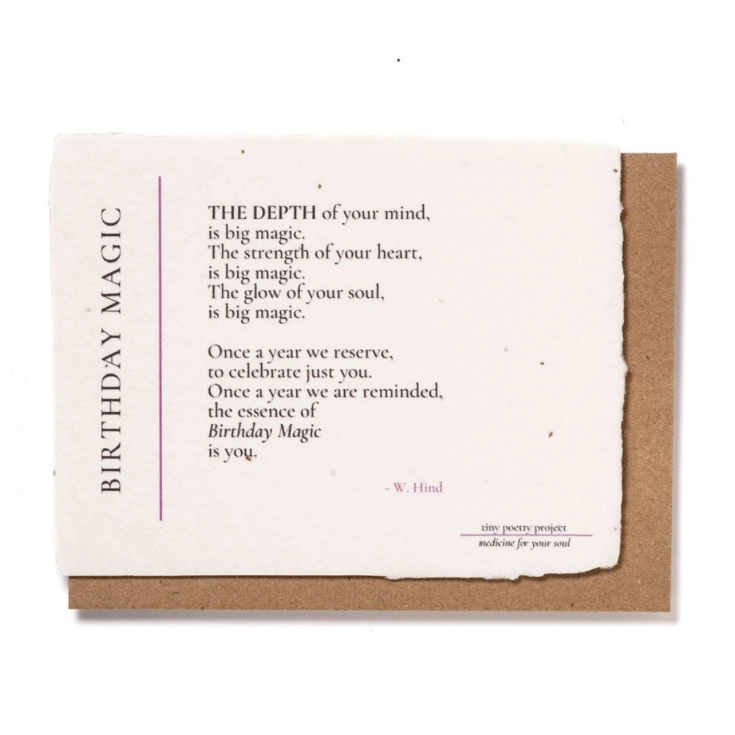 Tiny Poetry Project | Birthday Magic | Plantable Wildflower Card
