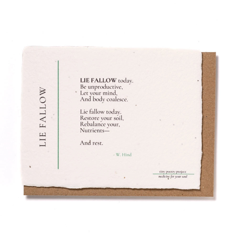 Tiny Poetry Project | Lie Fallow | Plantable Wildflower Card