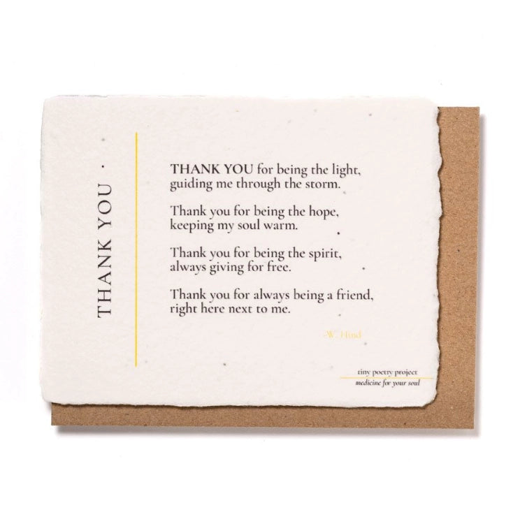 Tiny Poetry Project | Thank You | Plantable Wildflower Card