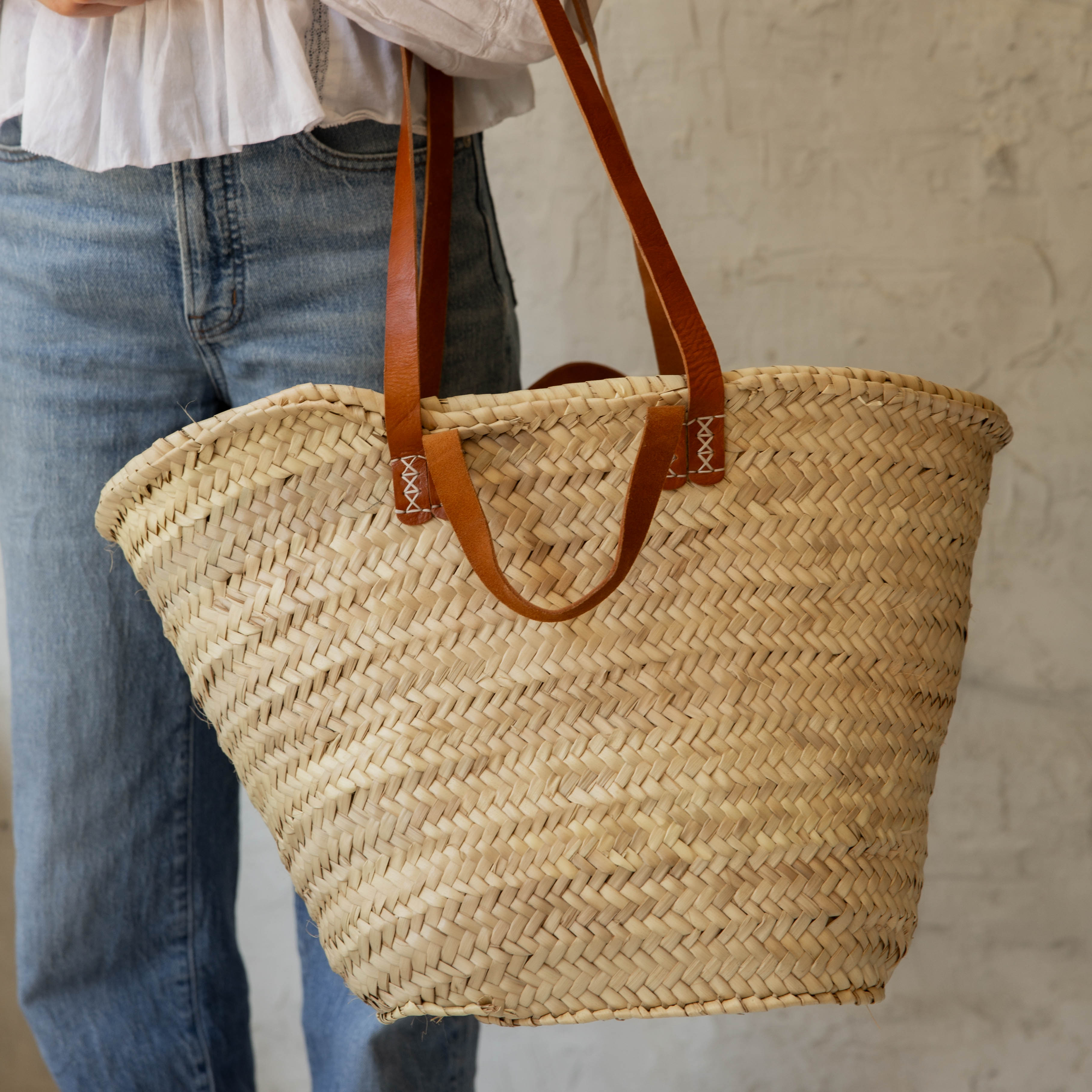 French Market Bag | Leather Handles