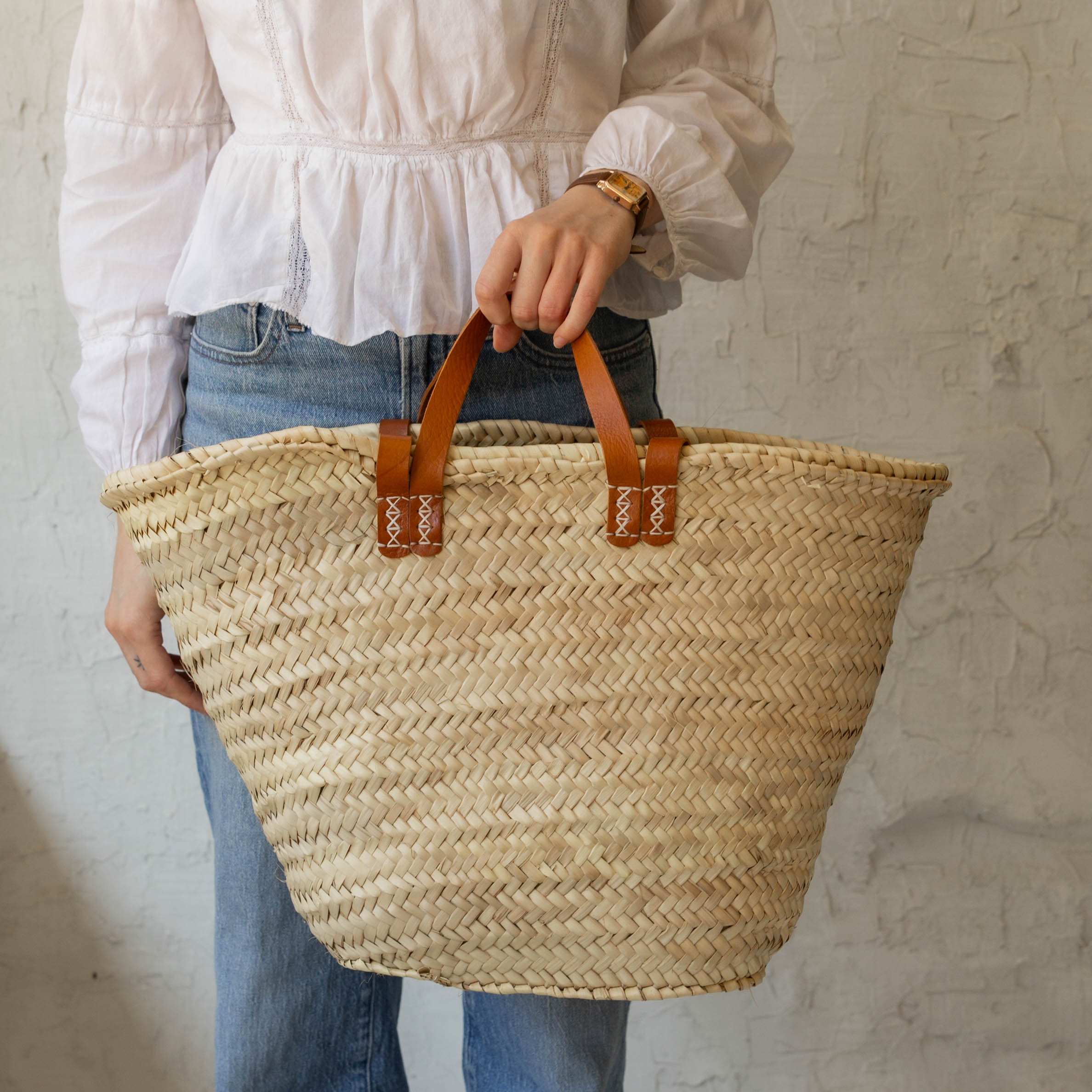 French Market Bag | Leather Handles