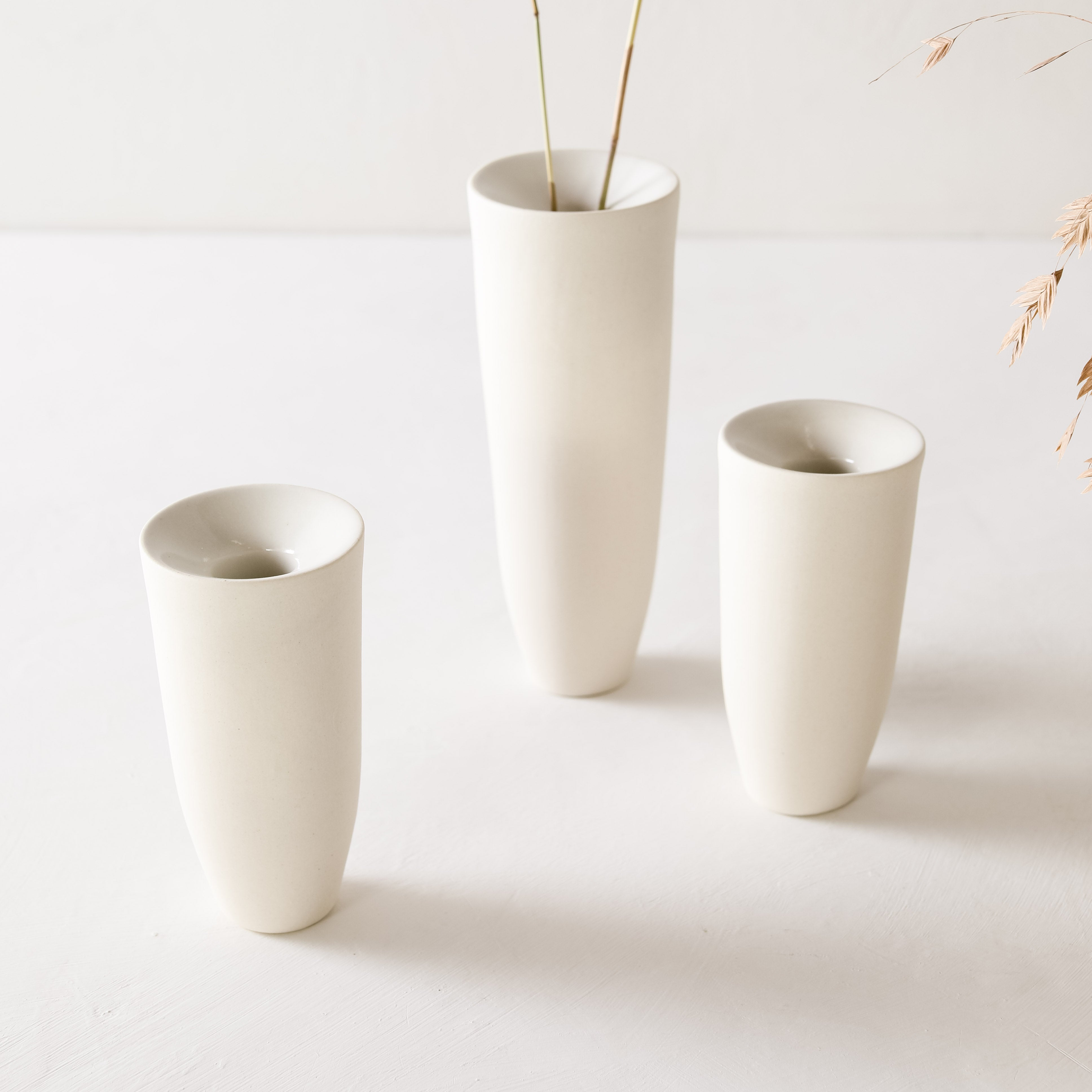 Tapered Stem Vase No. 1 | Raw Porcelain