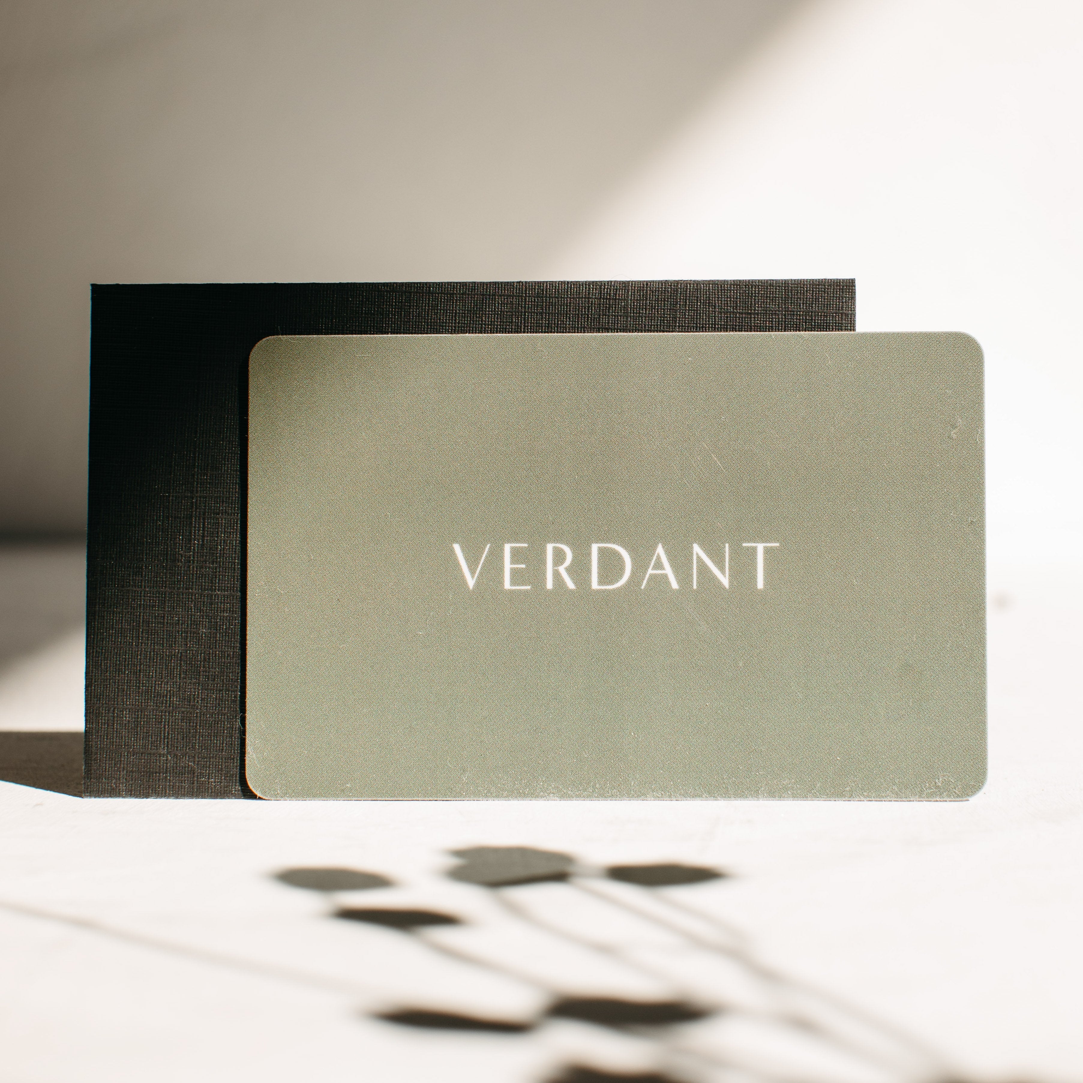 Shop Verdant Green Gift Card with White text.